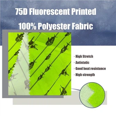 Vải in huỳnh quang 75D 100 phần trăm Polyester